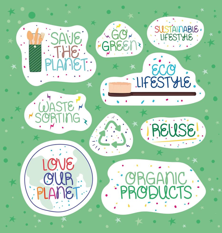 ecological friendly phrases vector