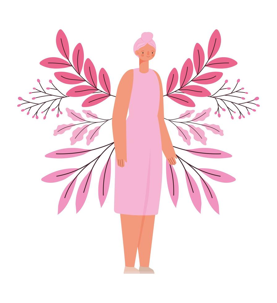 survivor woman and plants vector