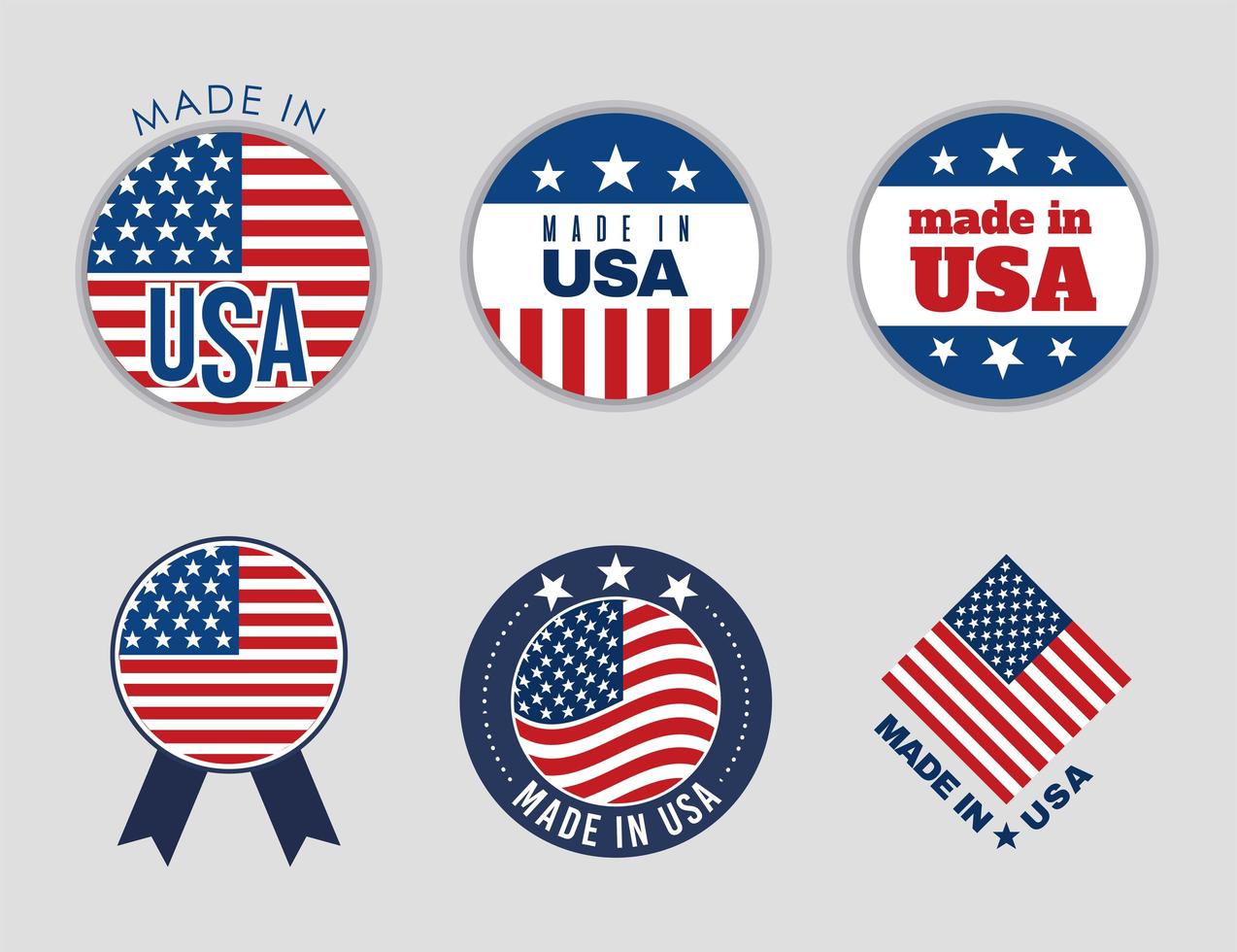 six usa badges vector