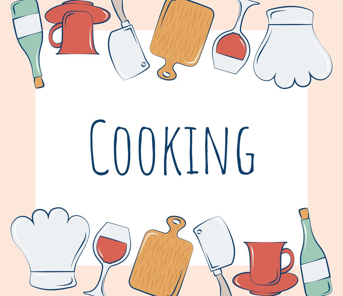 cooking items card 3748399 Vector Art at Vecteezy