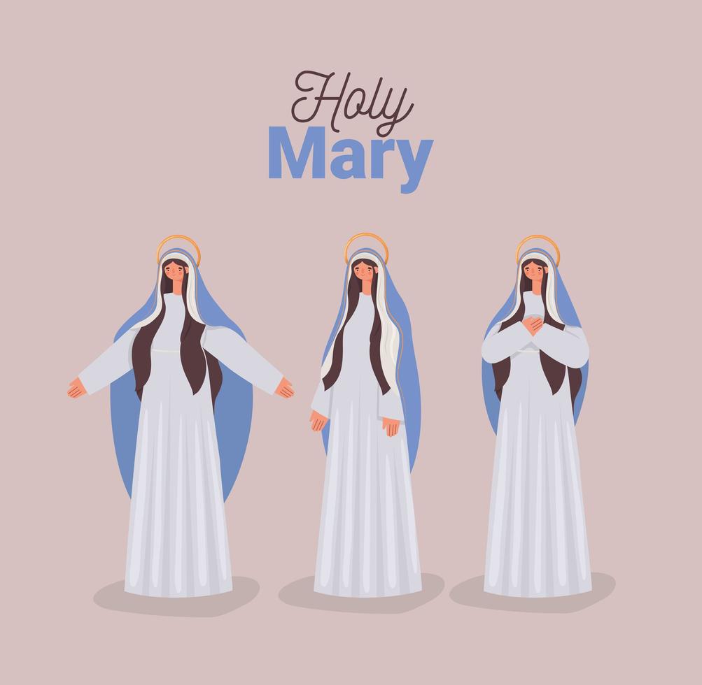 holy mary card vector