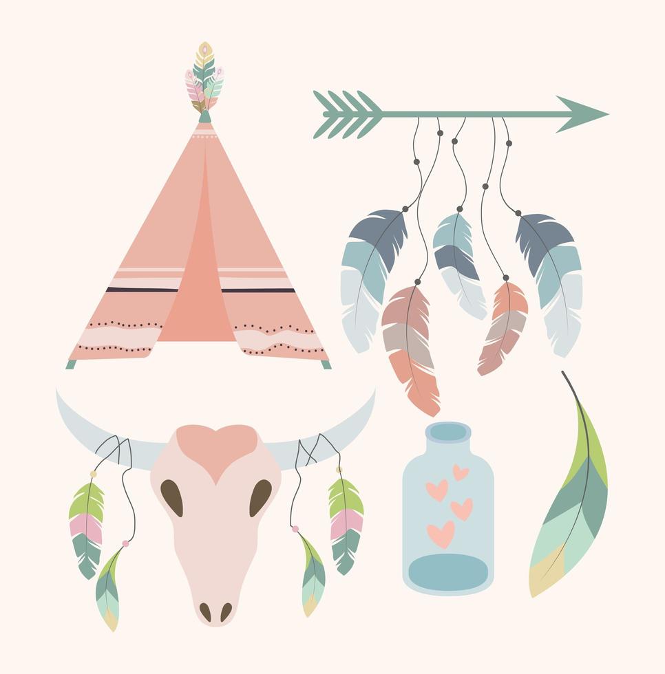 cool boho items vector