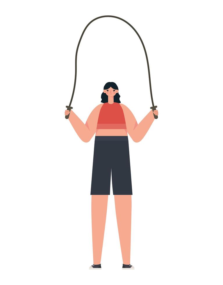 woman with rope vector