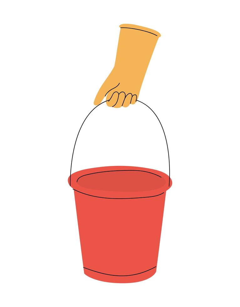 bucket and glove vector