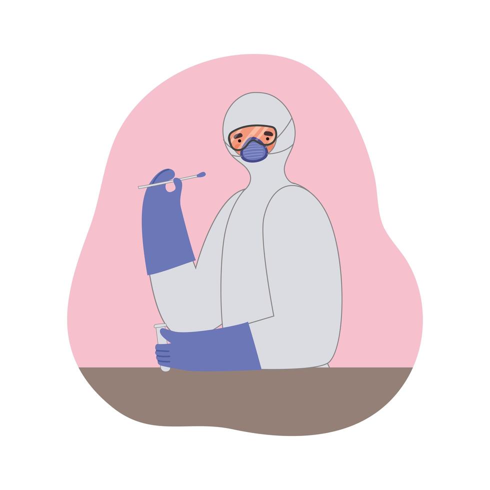 doctor and cotton swab vector