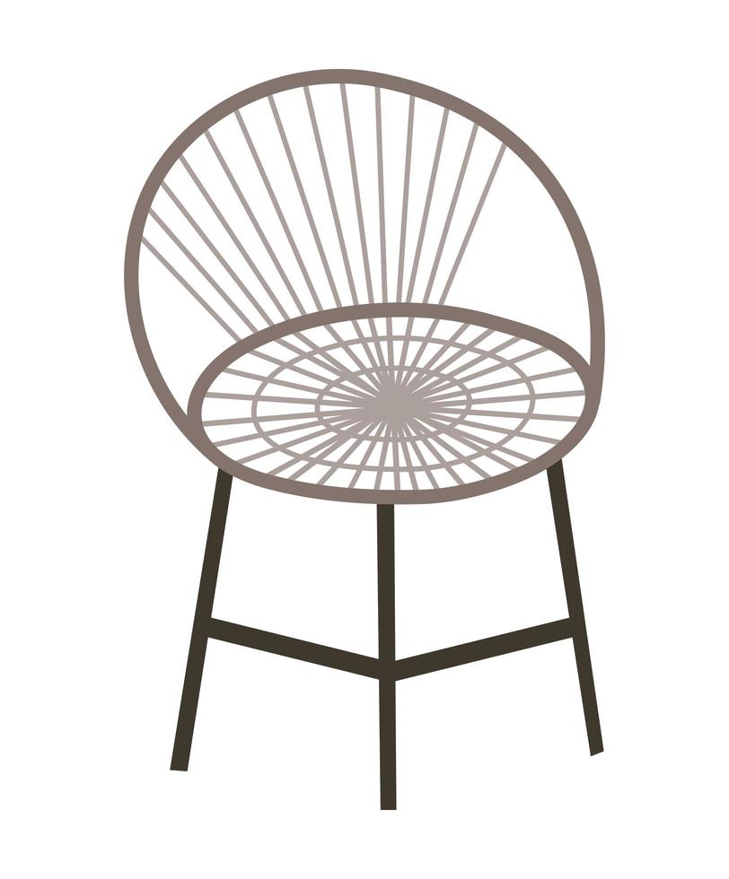 round metalic chair vector