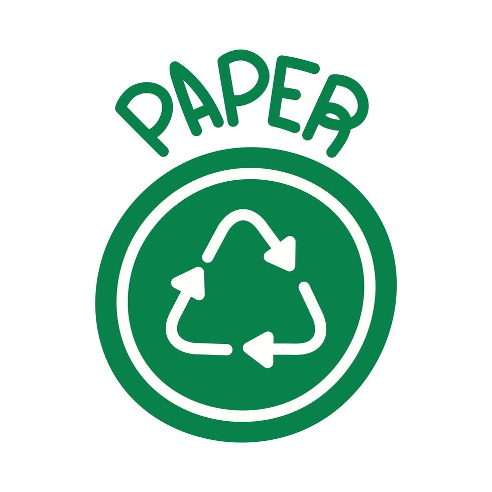 símbolo de reciclaje de papel vector