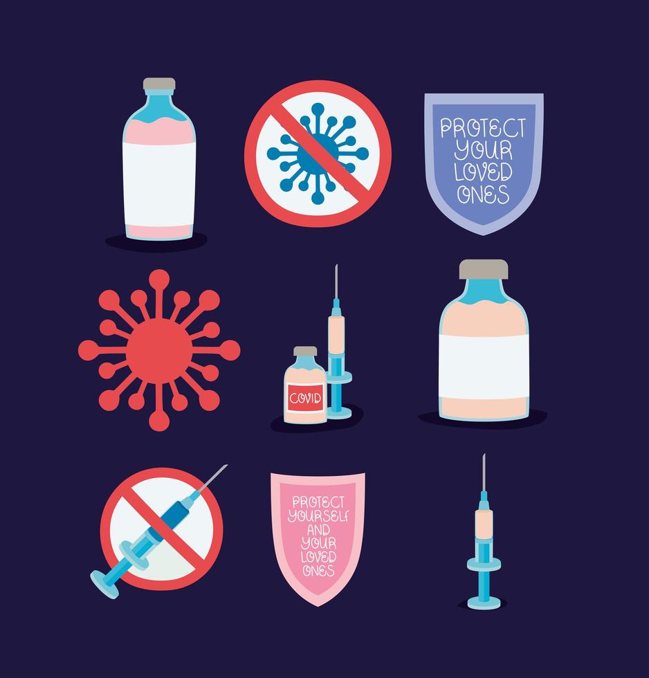 covid vaccine items vector