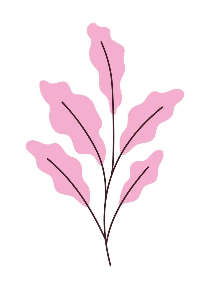 pink leaves representation vector