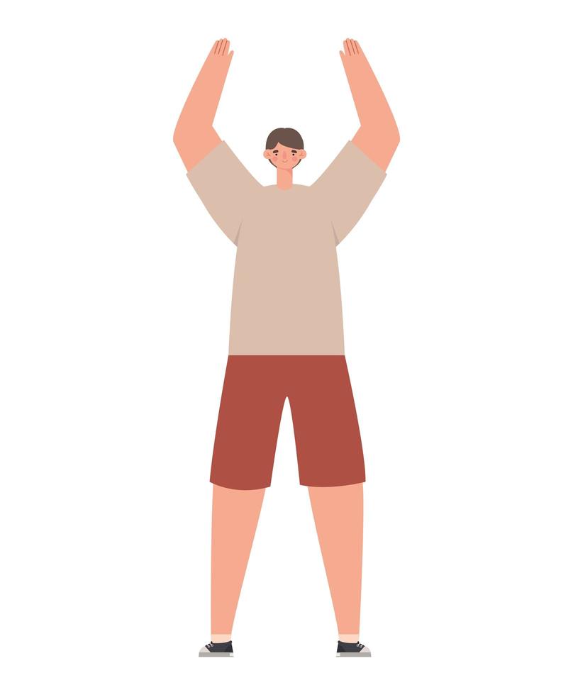 nice boy stretching vector