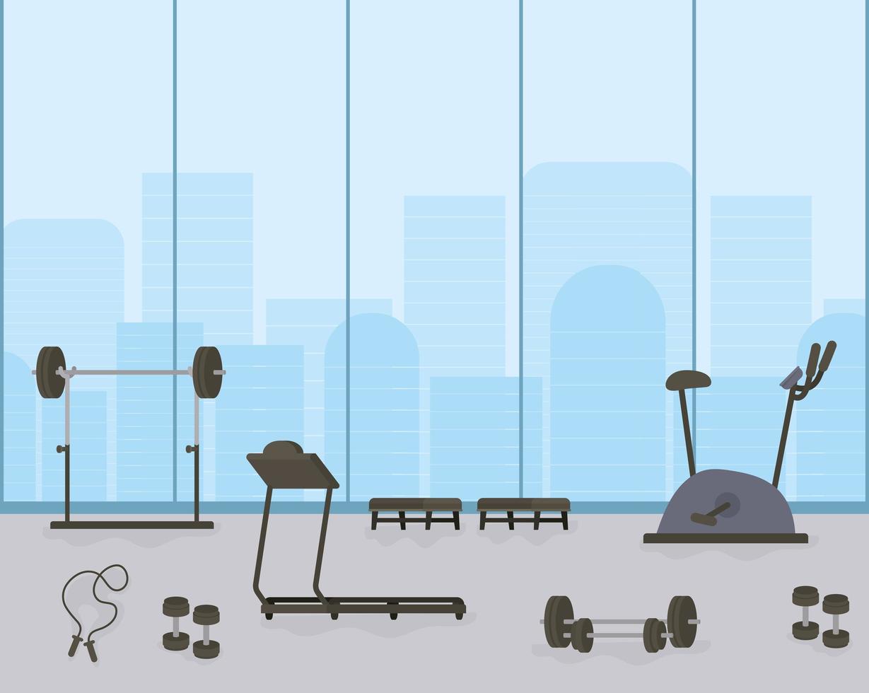 gym machines design vector