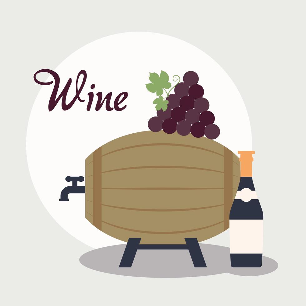 cartel de iconos de vino vector