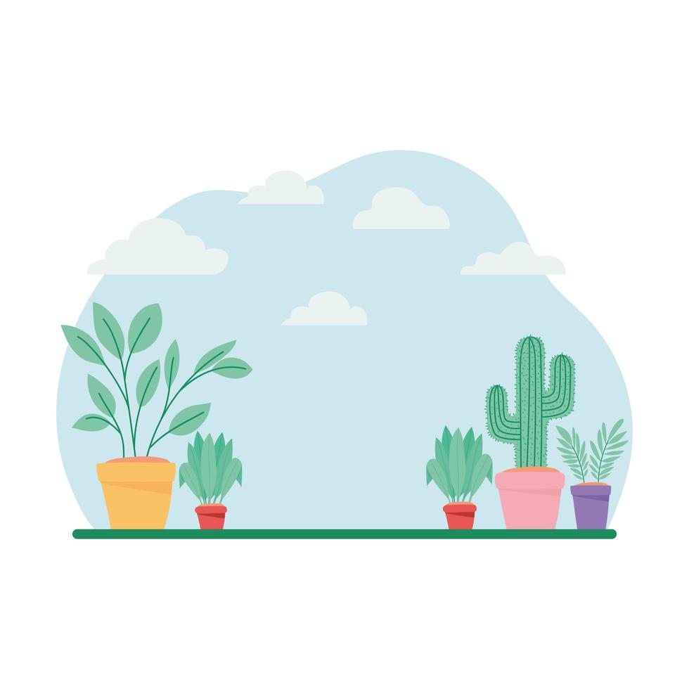 plantas en macetas vector