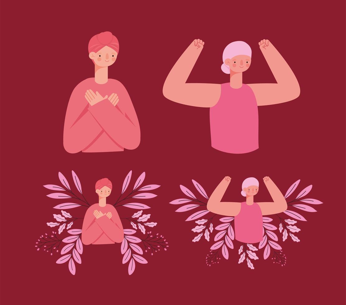 four cancer survivors vector