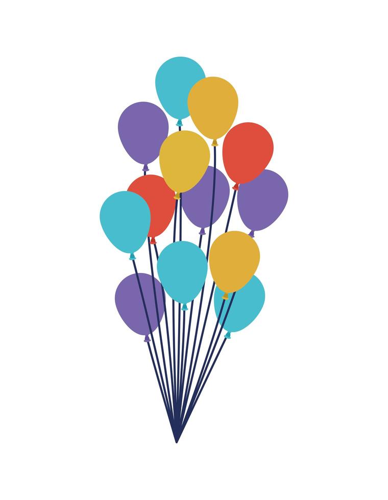 paquete de globos de colores vector