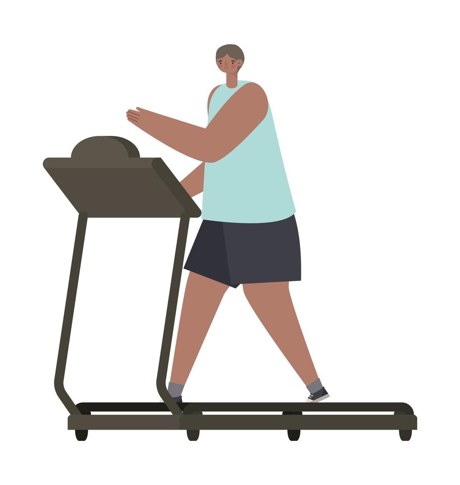 man in treadmill vector