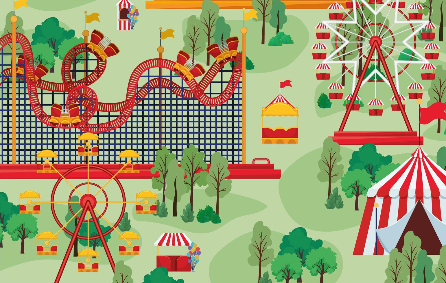 circus and attractions vector