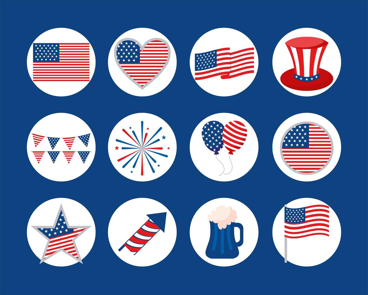 united states badges vector