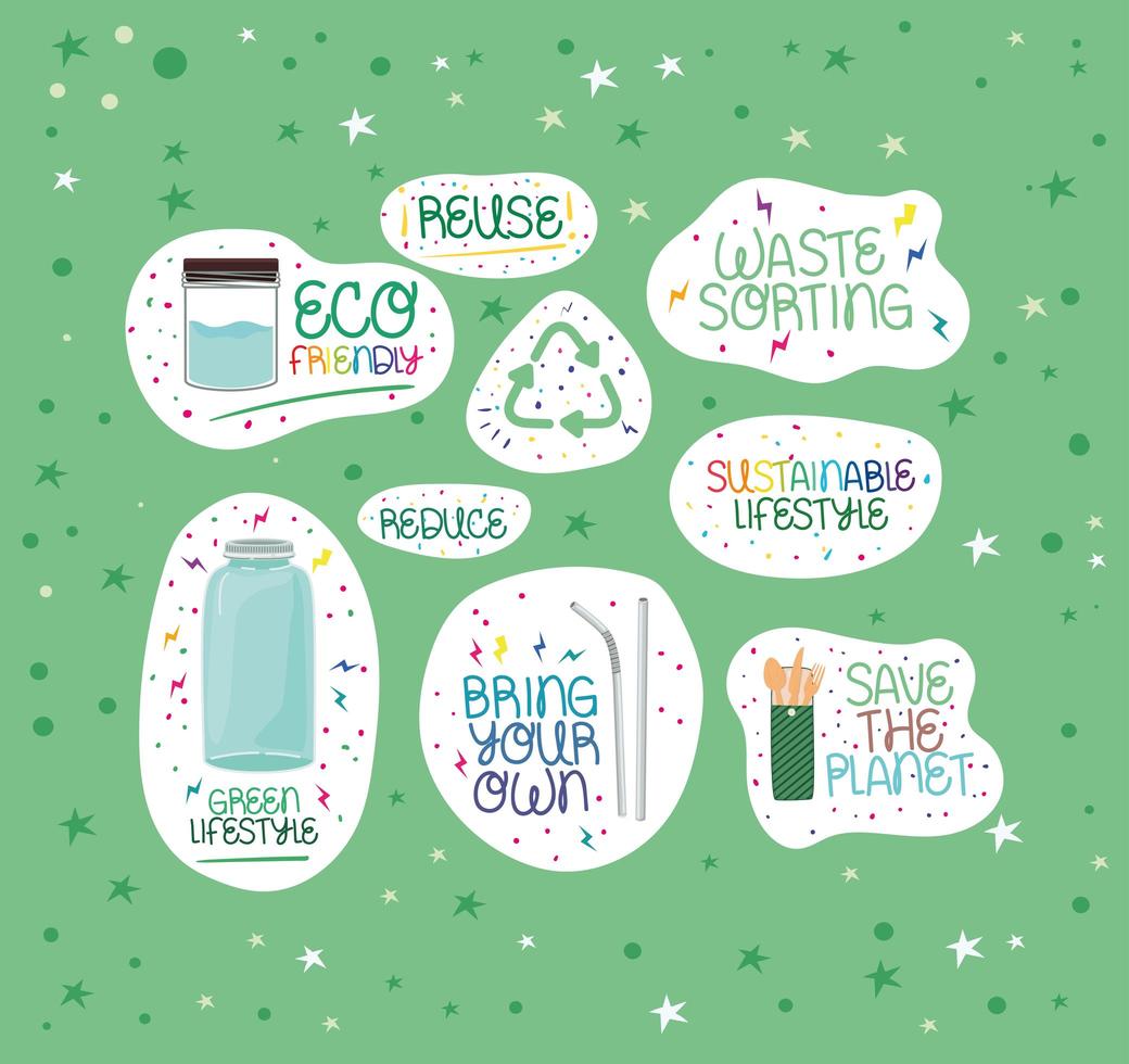 ecological healthy phrases vector