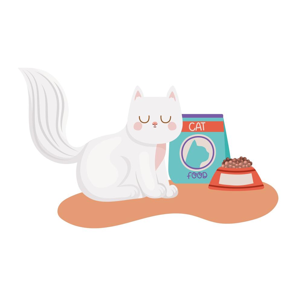 gato blanco sonriente vector