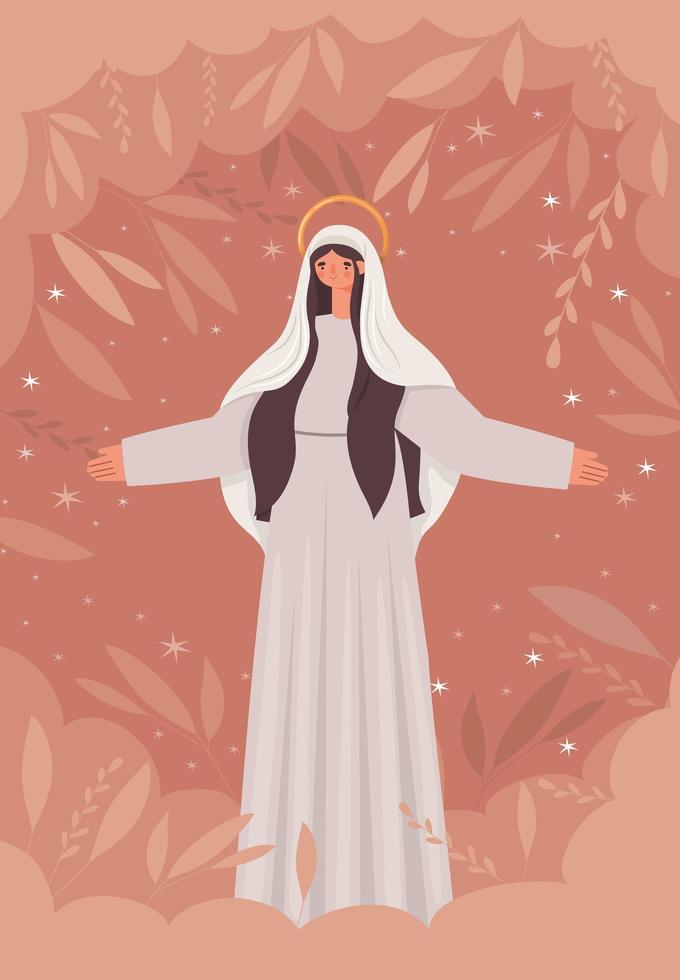 ilustración de la virgen maría vector