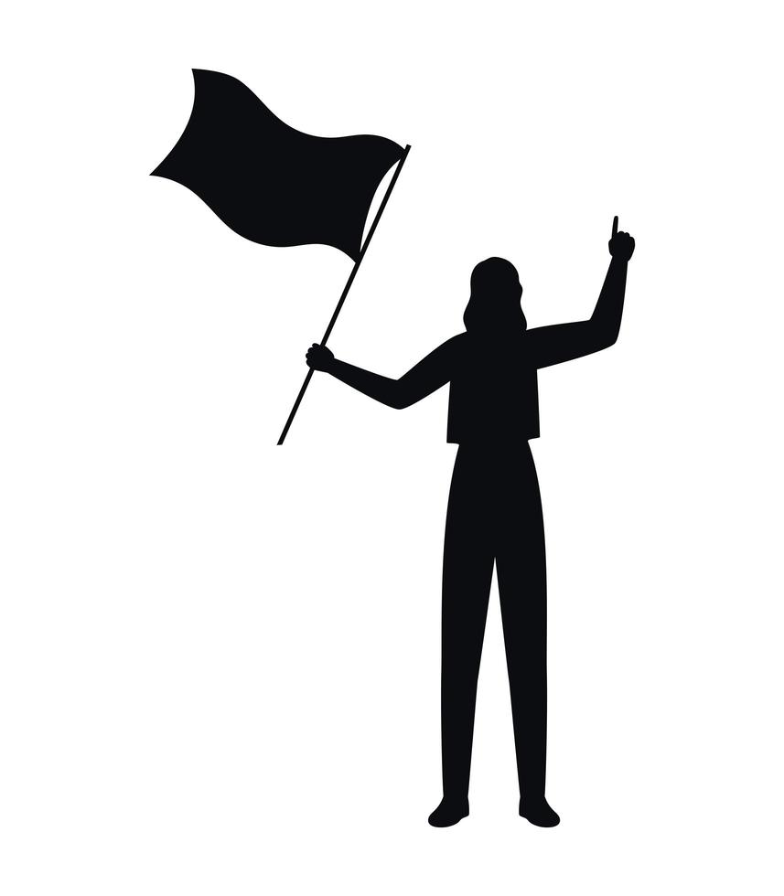 person silhouette protesting vector