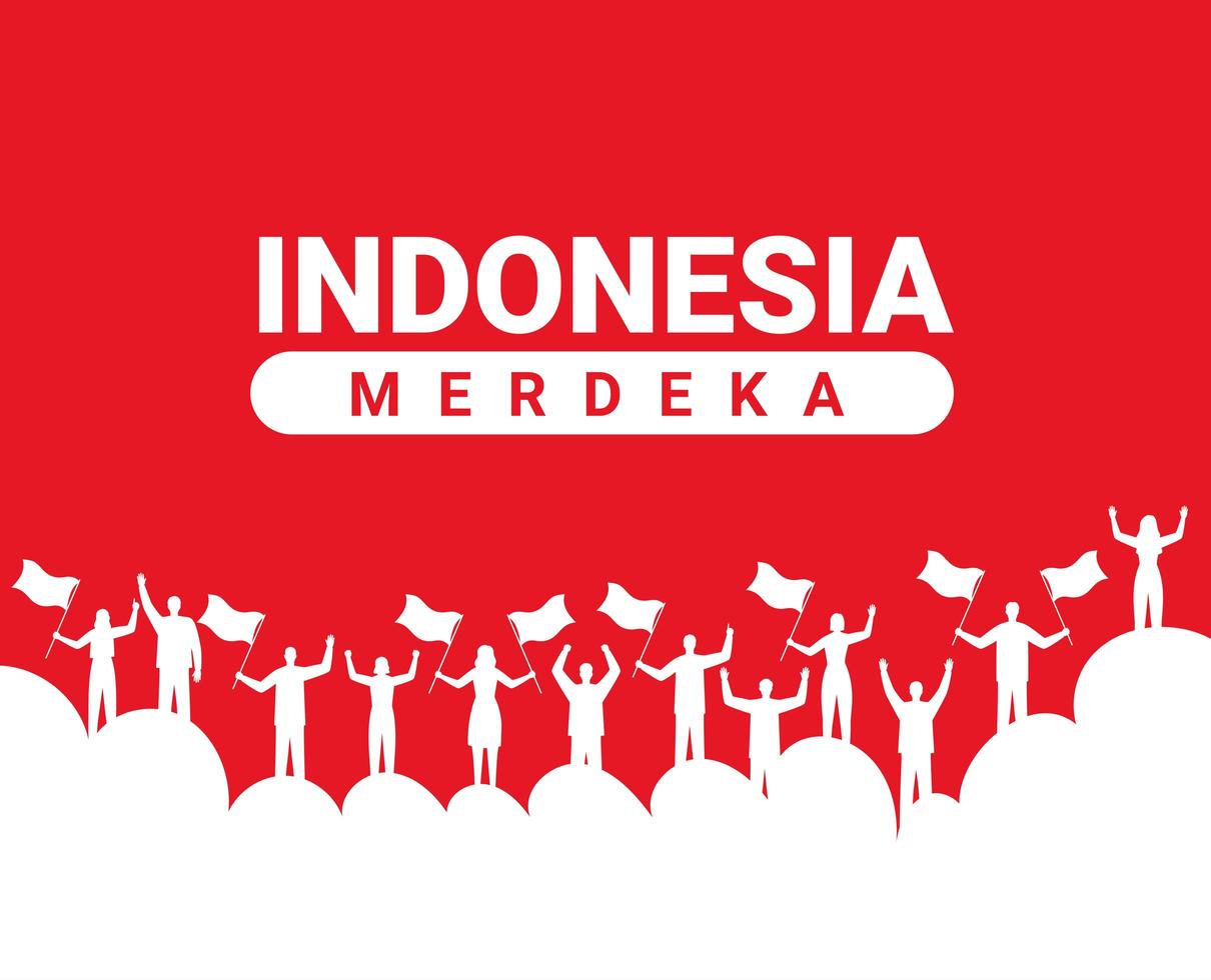 indonesia merdeka card vector