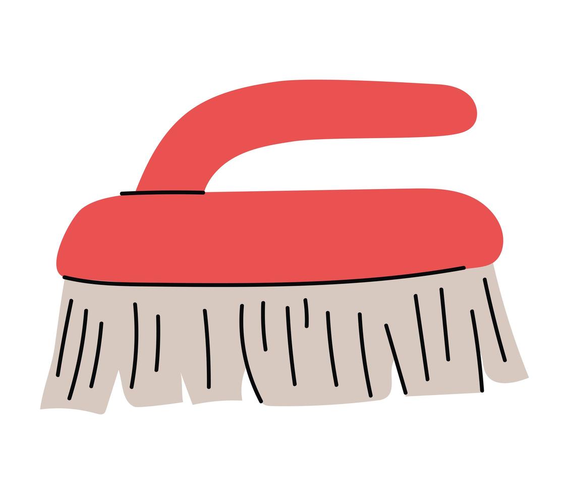 red bath brush vector