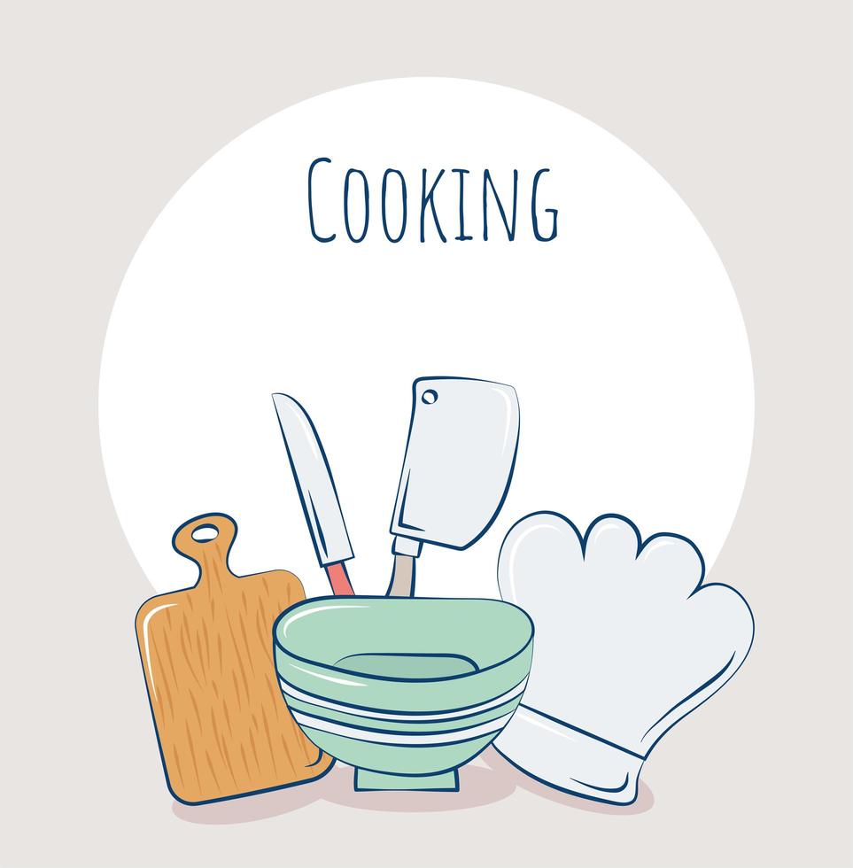 cooking items poster vector