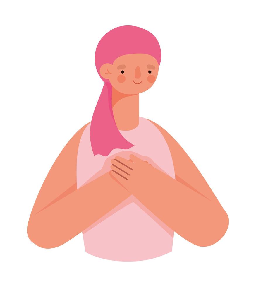 icono de mujer sobreviviente vector