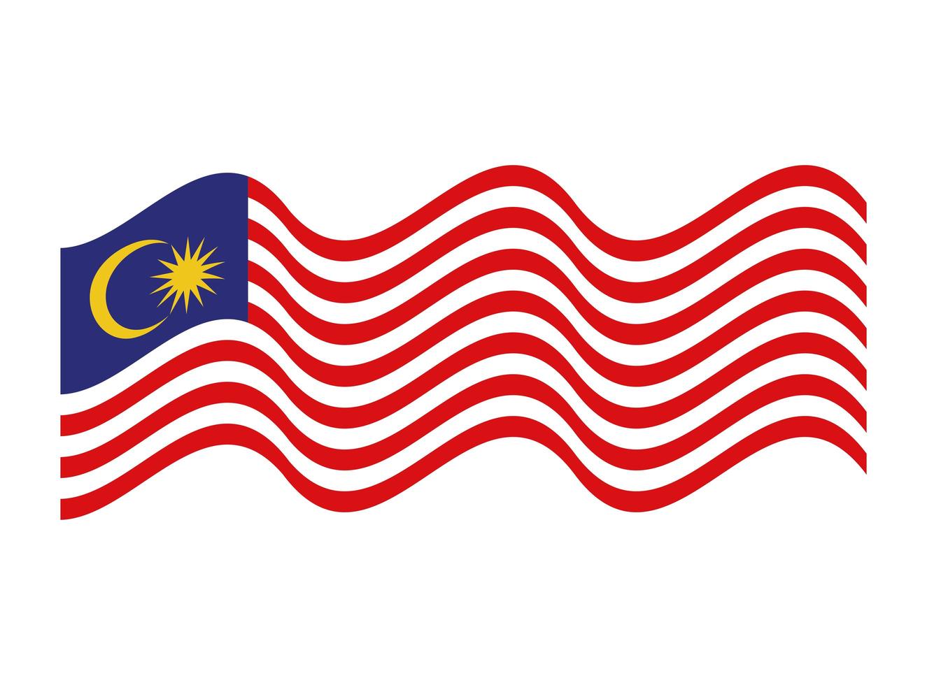 waved malaysia flag vector