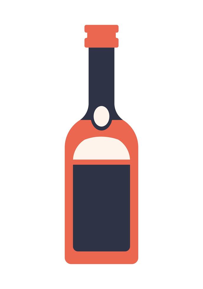 orange wine bottle vector