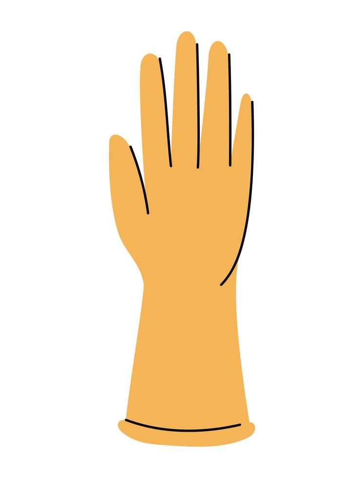 diseño de guante amarillo vector