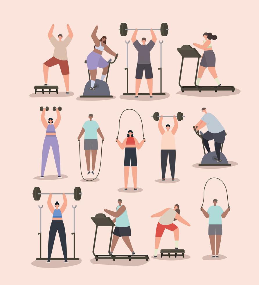 gym people group vector