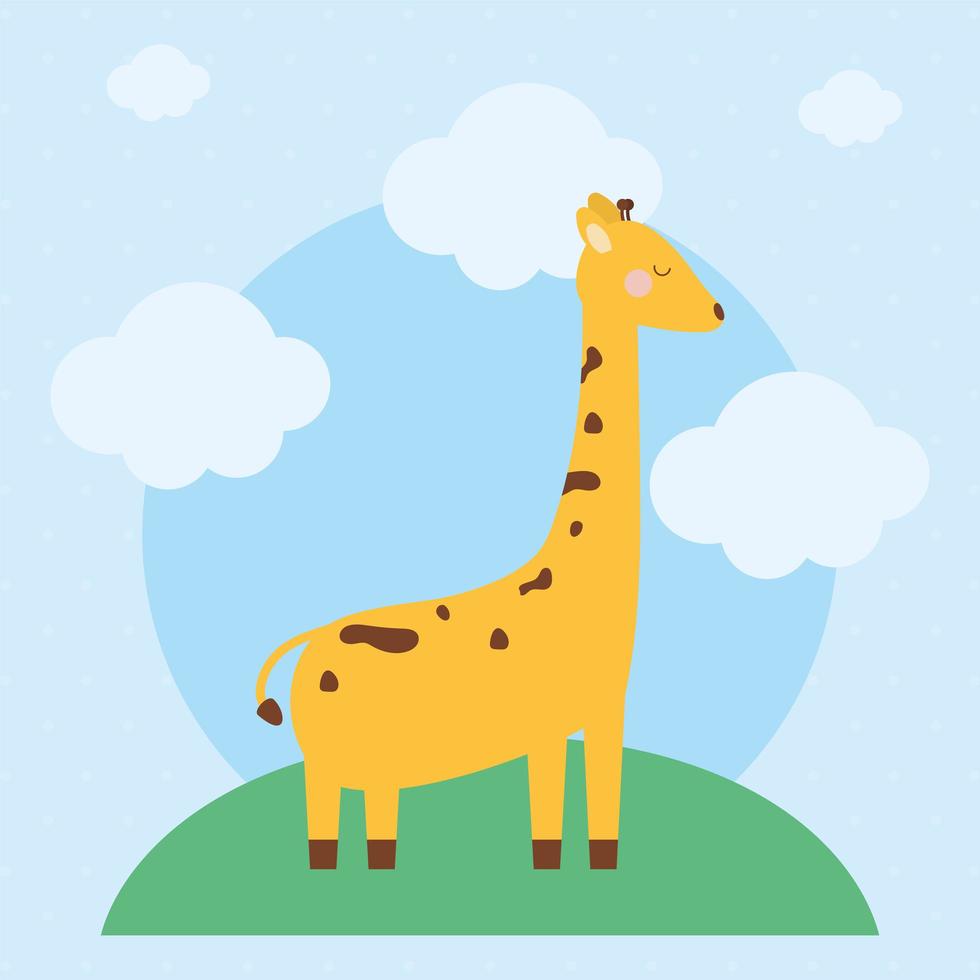 pretty giraffe icon vector