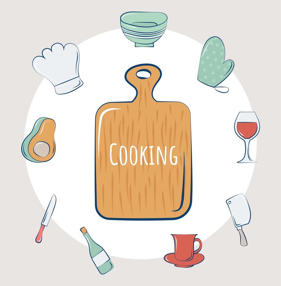 cooking items poster vector