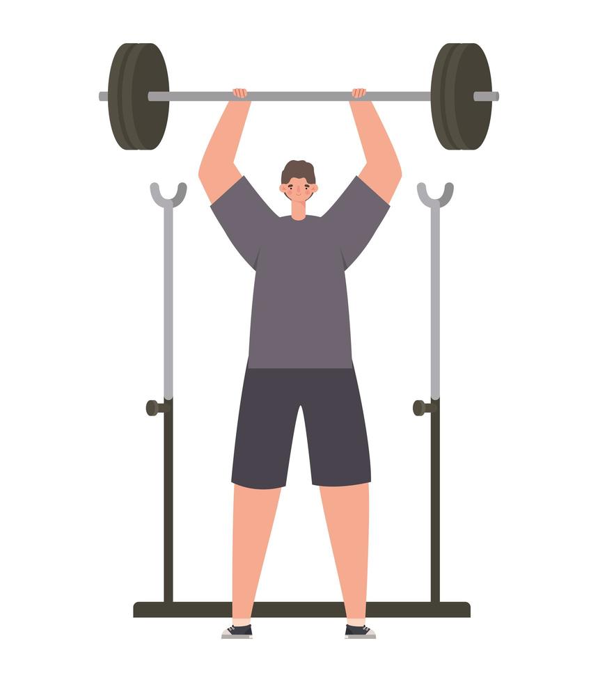 man with barbell vector