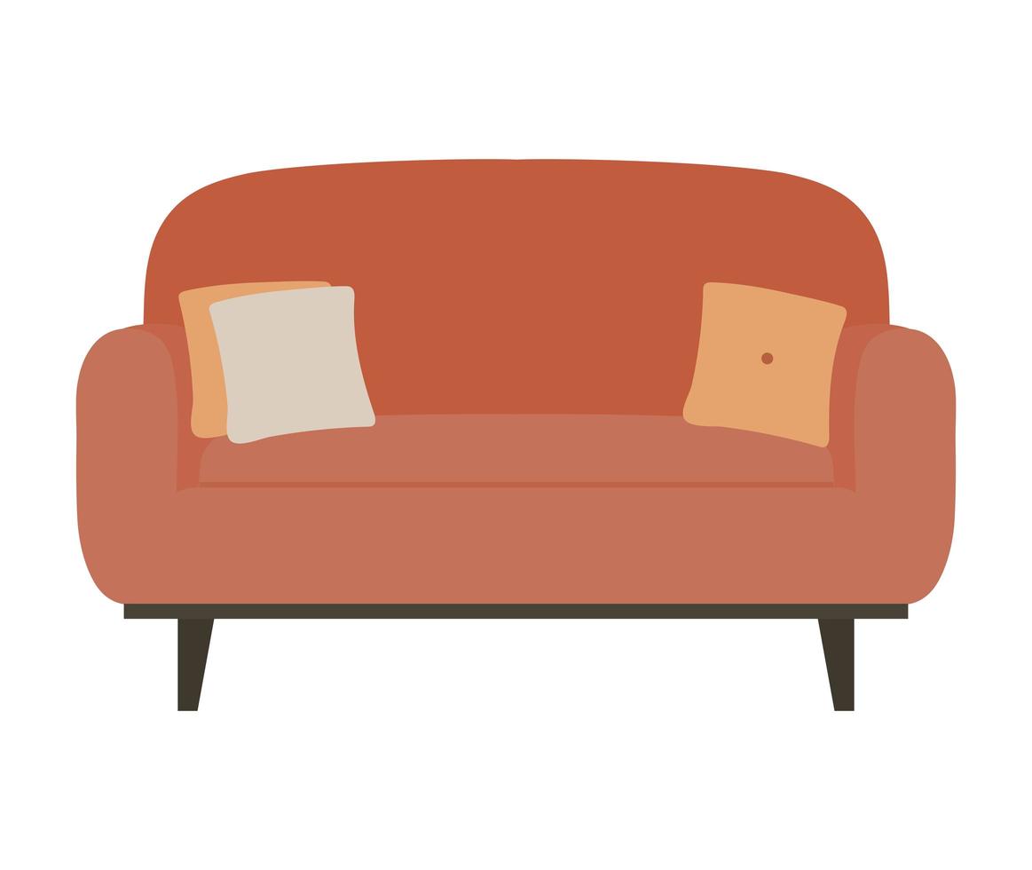 diseño de sofá naranja vector