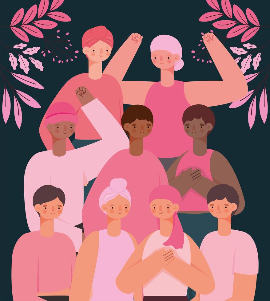 nine cancer survivors vector