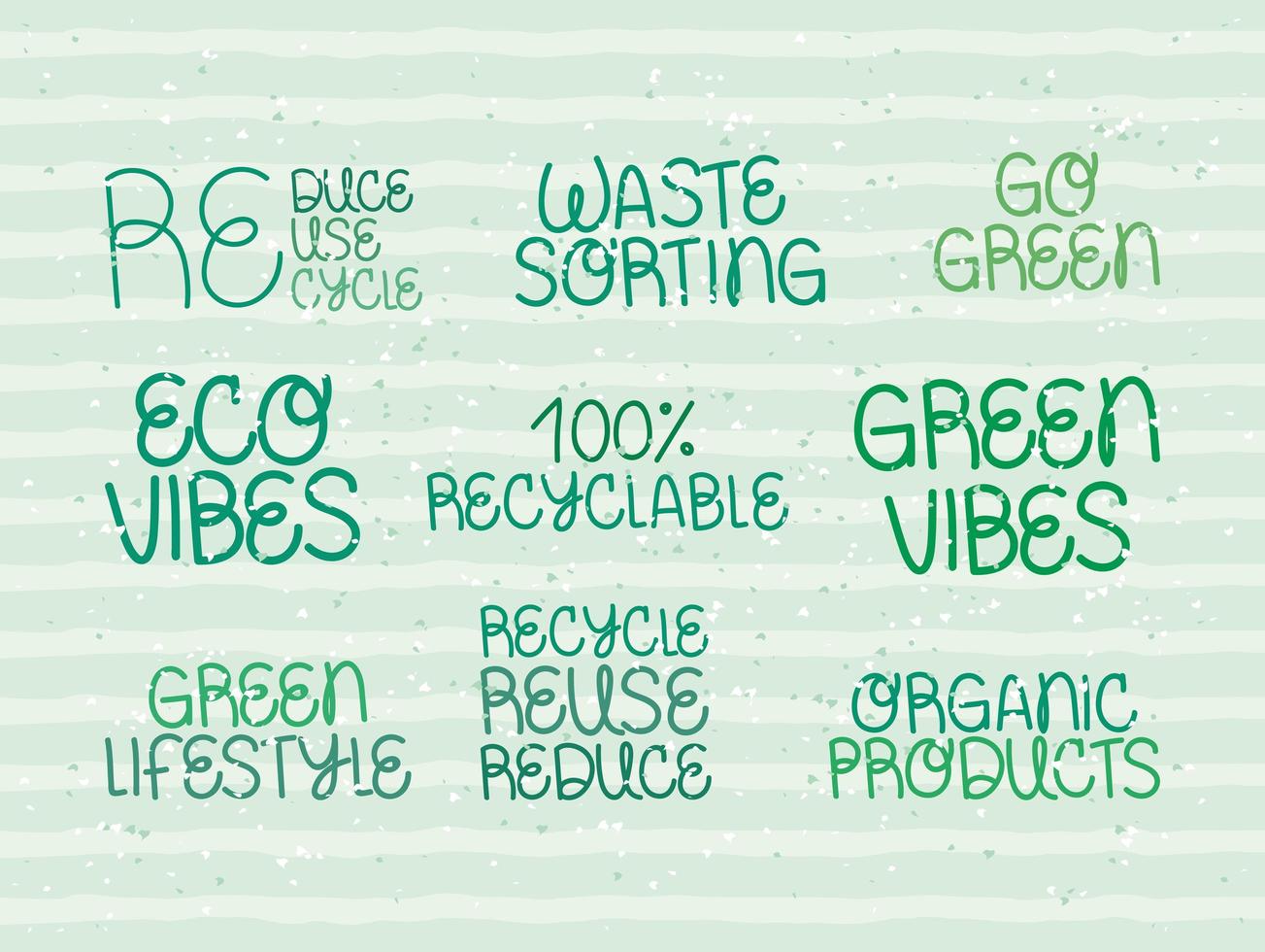 environmentally friendly letterings vector