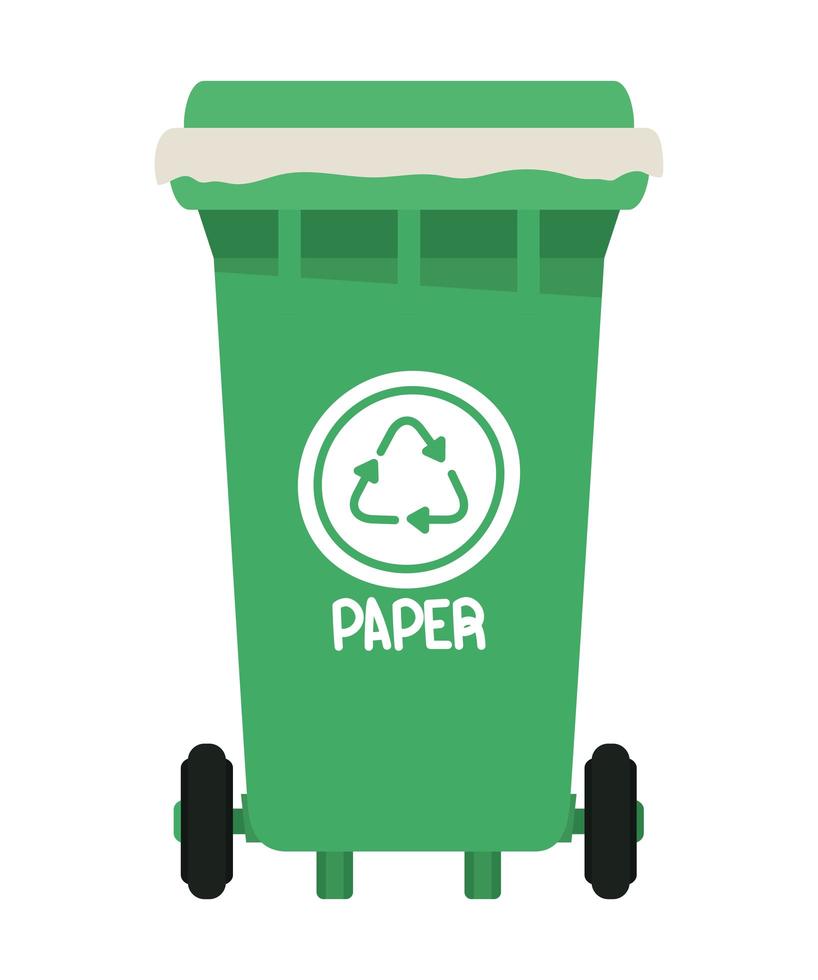 papelera de reciclaje de papel vector