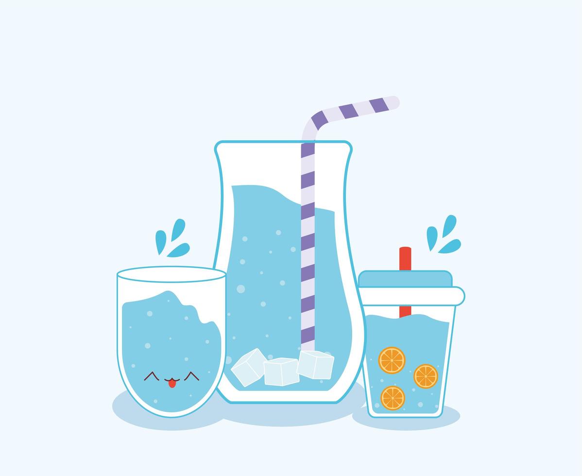 three water cups vector