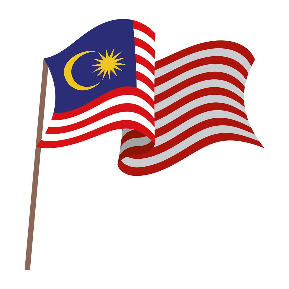 bandera patriótica de malasia vector