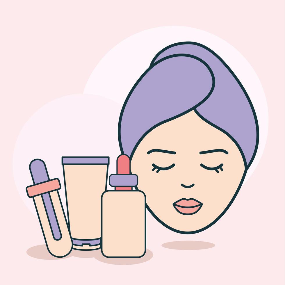 woman face and items vector