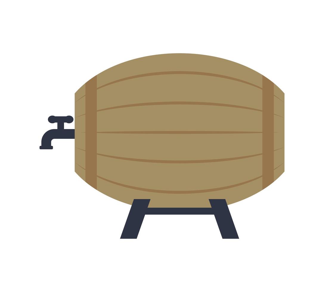 wooden alcohol barrel vector