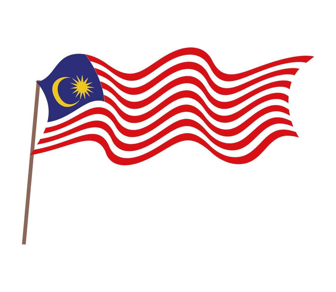 malaysia nation flag vector