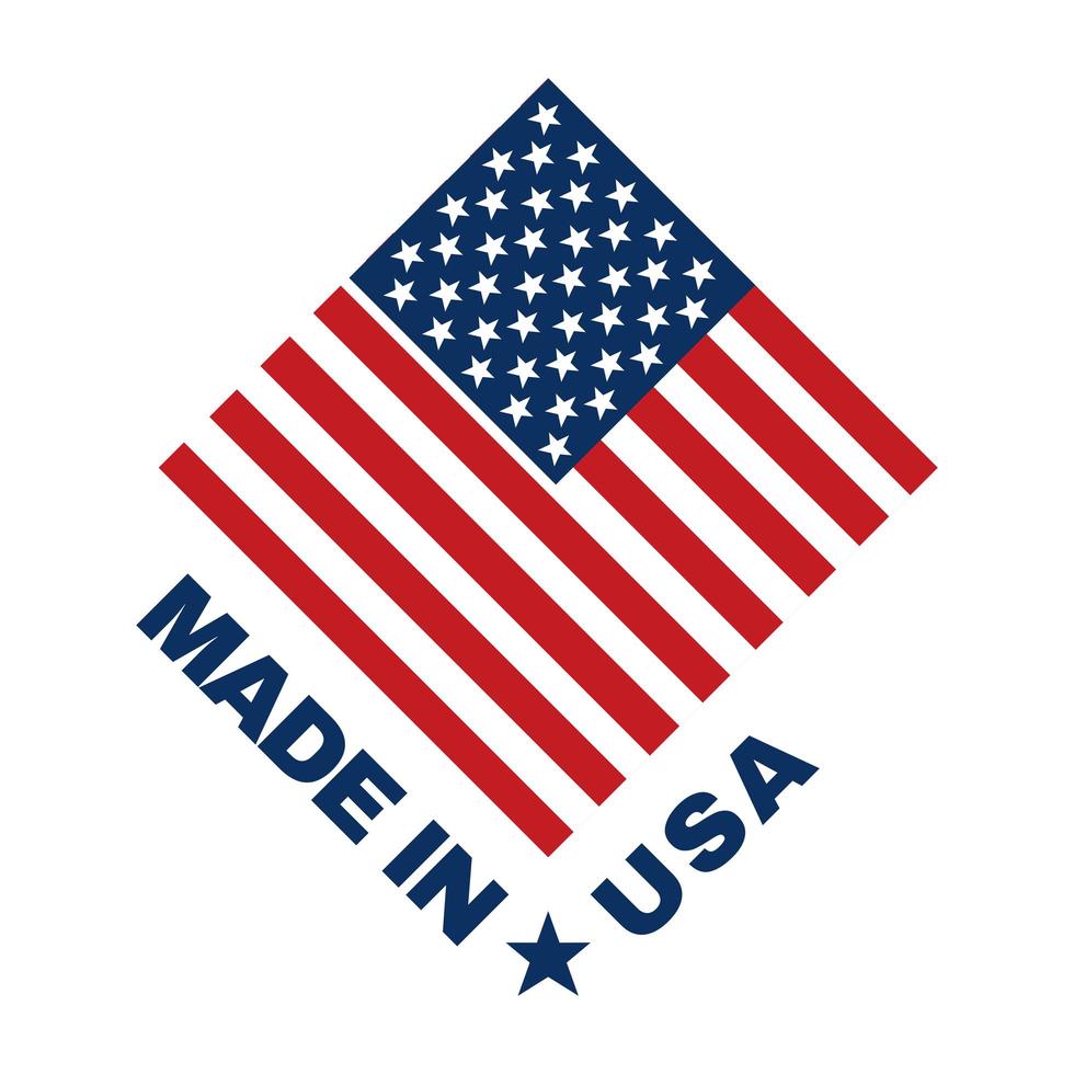 made in usa and flag vector