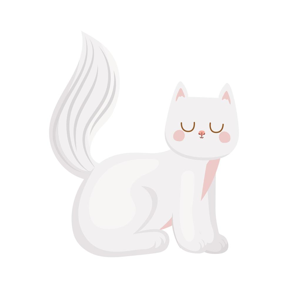 gato blanco sonriente vector