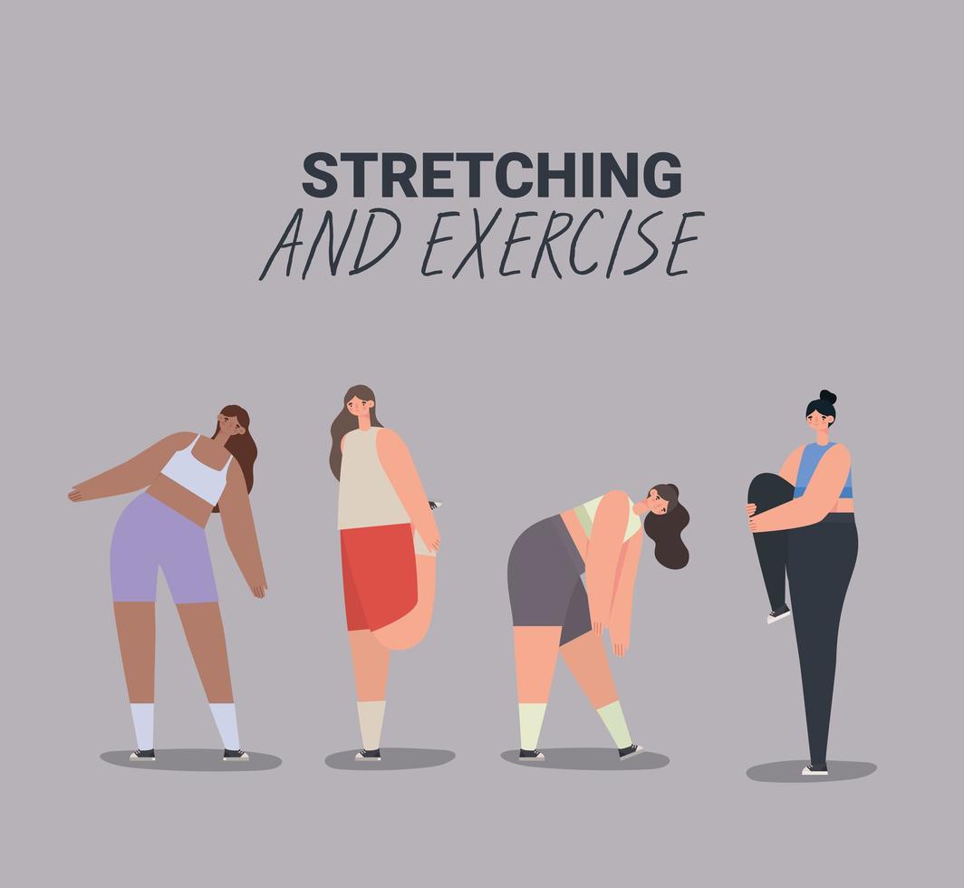 women stretching illustration vector