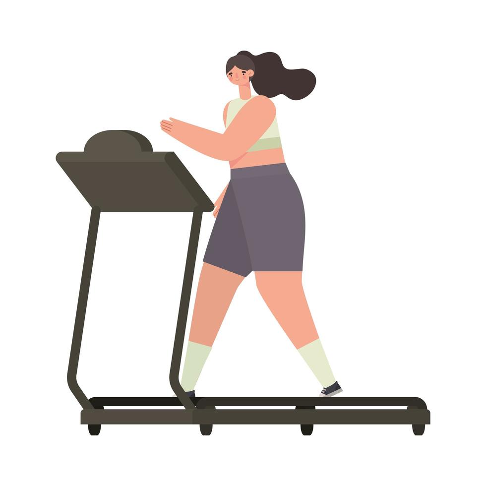 woman in treadmill vector